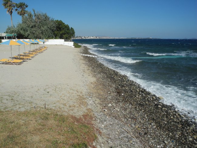 Sand- und Kiesstrand - Hotel Platanista - Kos Stadt Sand- und Kiesstrand