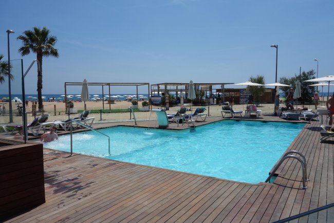Meerblick von der Sonnenterrasse - Hotel Mar Mediterrània - Malgrat de Mar Meerblick von der Sonnenterrasse