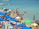 Viel besuchter Strand