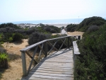 Holzbrücke zum Strand