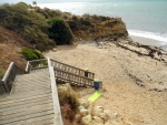 Holztreppe zum Strand