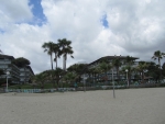 Ausblick vom Strand auf die Ferienanlage