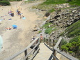 Treppe zum größeren Strandabschnitt