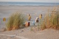 Insel Juist Strandkörbe wegen dem Wind