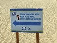 Hinweisschild am Strandzugang