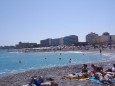 Rhodos Stadt, Stadtstrand, Kieselstrand, Hotel Mediterranean war unser Quartier, sehr Nahe zur Altstadt Rhodos