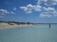 Flach abfallendes Wasser auf Mallorca in Es Trenc