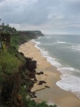 Blick über den Strand von Varkala, Indien