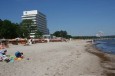 Der Strand war sehr stark mit angeschwemmten Seegras verschmutzt