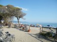 Strand von Marina di Grosseto, besonjders für Kinder geeignet, in Anschluss ein Pinienwald